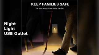 USB-Steckdose, Nachtlicht, manipulationssicher, 5 V, 4,8 A