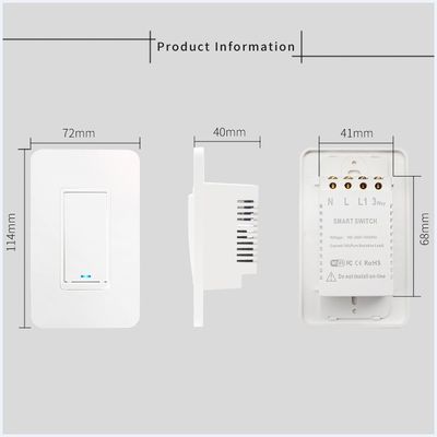 Wall Mounted Rocker Timer Smart Switch 10A 110V-250V AC