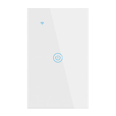 Single Pole Touch Glass 1 Gang Smart Switch Wall Mounted 10A