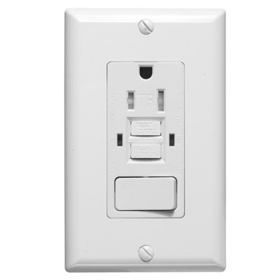 Tamper Resistant 15A GFCI Electrical Outlet With LED Indicator