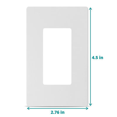 Rectangular Plastic 1 Gang Wall Plate Screwless Matte Finished