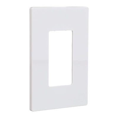 Rectangular Plastic 1 Gang Wall Plate Screwless Matte Finished
