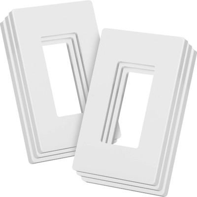 Rectangular Plastic 1 Gang Wall Plate Screwless Matte Finished