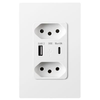 Convenient Brazil USB Wall Socket With 2 USB 5V 2.4A Output