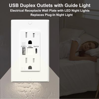 Fast Charging USB Type C Outlet PD20W Receptacle With Light