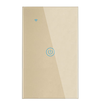 Single Pole Touch Glass 1 Gang Smart Switch Wall Mounted 10A