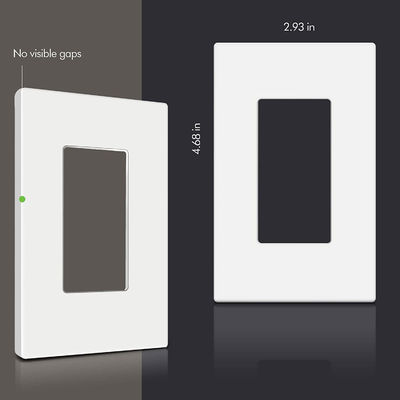 Rectangular Plastic 1 Gang Wall Plate Screwless Matte Finished